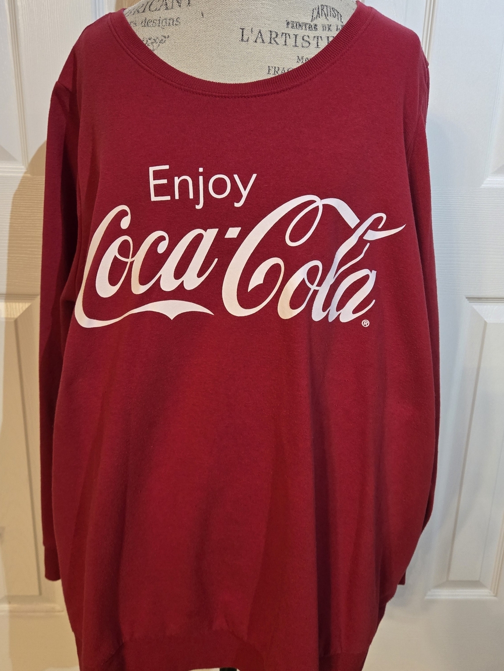 Coca Cola Burgundy Scoop-Neck Logo Pullover